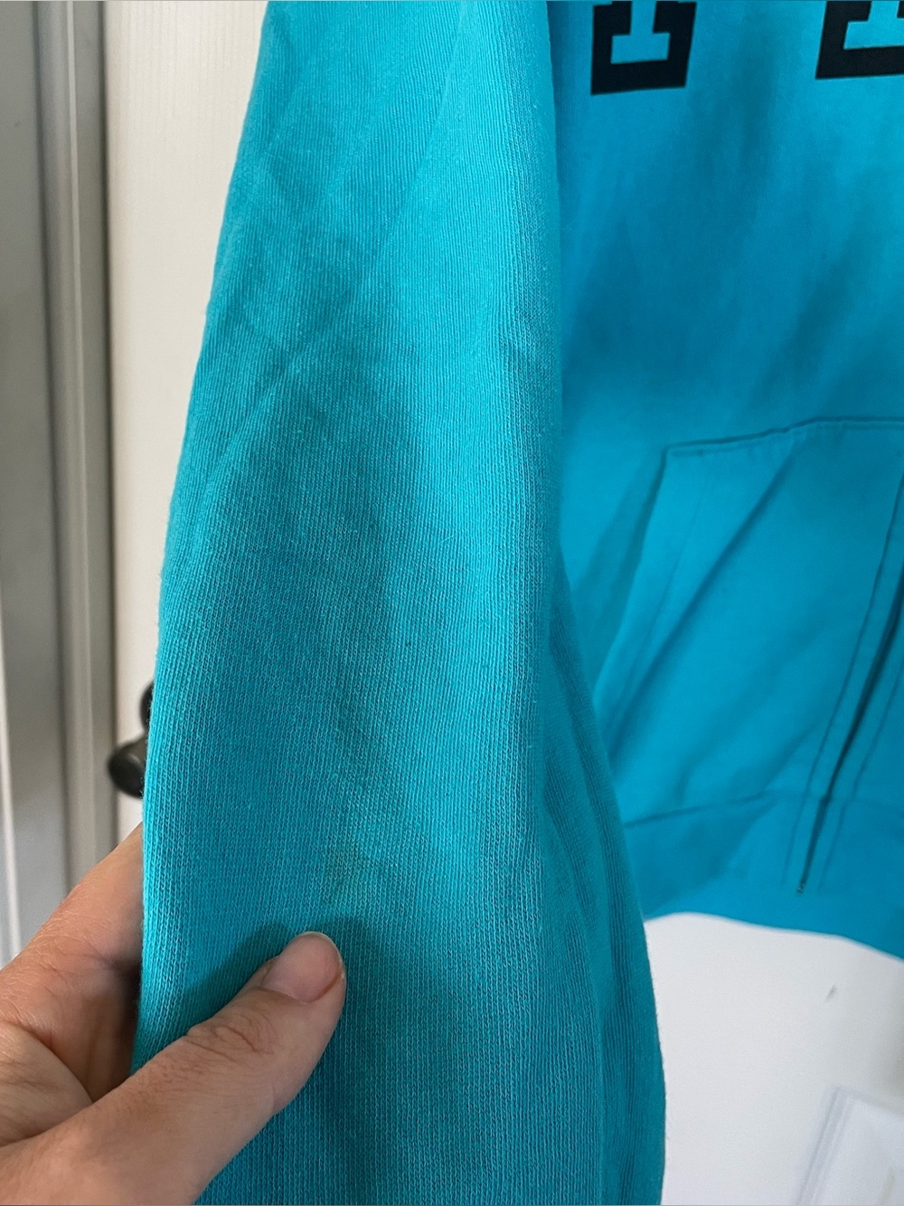 PINK Victoria’s Secret Teal Logo Zip Up Hoodie size XL - Picture 8 of 14